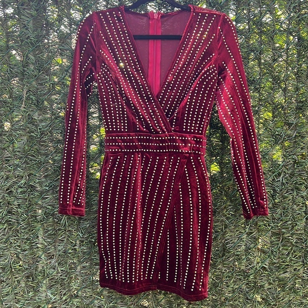 RHINESTONE velvet dress